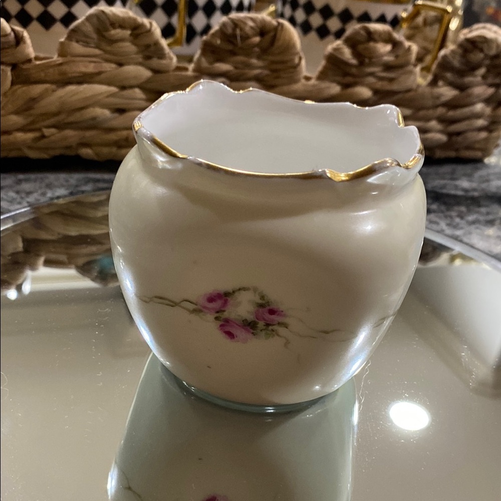 Antique C. Hutschenreuther Open Sugar Bowl With Roses!
